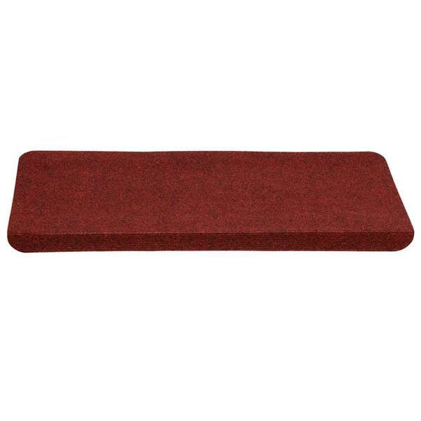 vidaXL Tapis d'escalier autocollants 15 pcs 65x24,5x3,5 cm Rouge