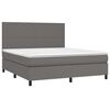 vidaXL Sommier &agrave; lattes de lit avec matelas Gris 160x200 cm Similicuir