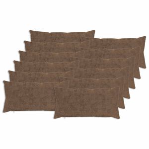 vidaXL Housse de coussin 12 pc HEERLEN Marron Clair 40 x 80 cm