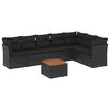 vidaXL Salon de jardin 8 pcs avec coussins noir r&eacute;sine tress&eacute;e