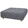 vidaXL Pouf Tissu 80 x 80 x 30 cm Gris fonc&eacute;