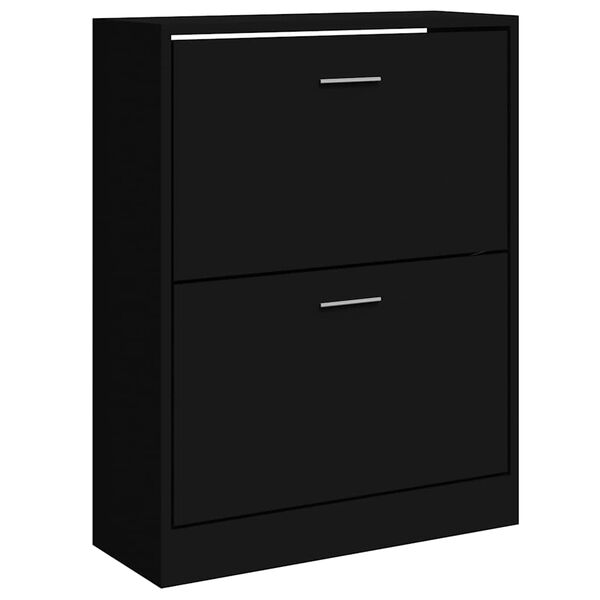 vidaXL Armoire &agrave; chaussures Noir 63x24x81 cm Bois d'ing&eacute;nierie