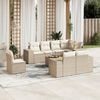 vidaXL Salon de jardin avec coussins 9 pcs beige r&eacute;sine tress&eacute;e