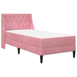 vidaXL Cadre de lit avec matelas avec matelas Rose 80 x 200 cm Velours