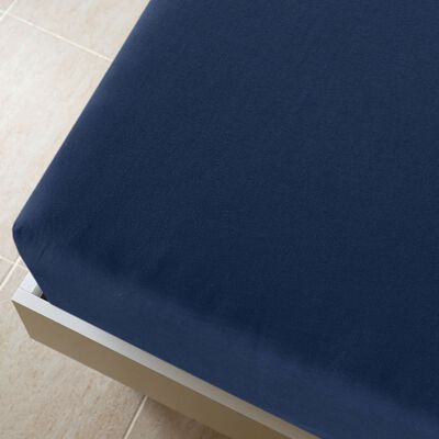 vidaXL Draps-housses Jersey 2 pcs Bleu marine 90x200 cm Coton
