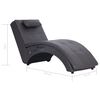 vidaXL Chaise longue de massage avec oreiller Gris Similicuir