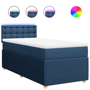 vidaXL Sommier &agrave; lattes de lit avec matelas Bleu 80x200 cm Tissu