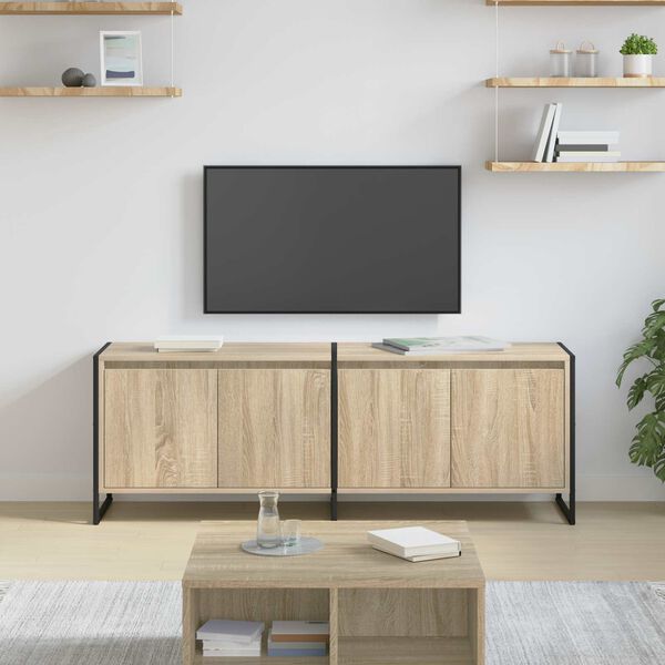 vidaXL Meuble TV Sonoma 140 x 36 x 49.5 cm Bois d'ing&eacute;nierie