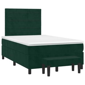 vidaXL Sommier &agrave; lattes de lit avec matelas vert fonc&eacute; 120x190 cm