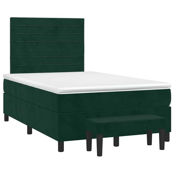 vidaXL Sommier &agrave; lattes de lit avec matelas vert fonc&eacute; 120x190 cm