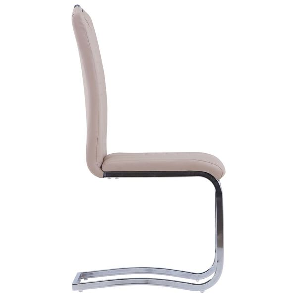 vidaXL Chaises à manger cantilever lot de 4 cappuccino similicuir