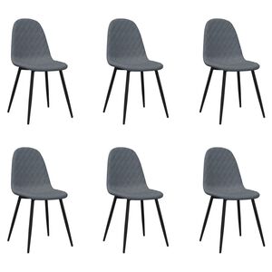 vidaXL Chaises &agrave; manger lot de 6 gris fonc&eacute; velours