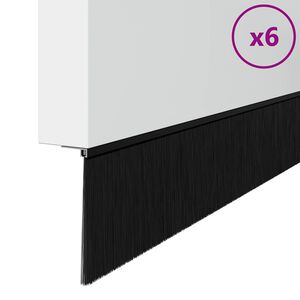 vidaXL Brosses d'&eacute;tanch&eacute;it&eacute; pour porte &agrave; visser 6 pc Noir 100 cm