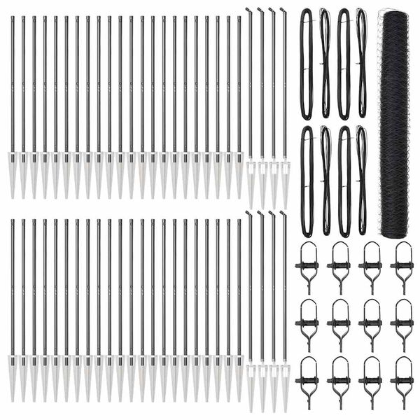 vidaXL Poteau de cl&ocirc;ture. Gris 100 x 1,2 m (maillage de 50 mm)