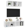 vidaXL Ensemble de meuble TV 2 pcs Blanc Bois d'ing&eacute;nierie