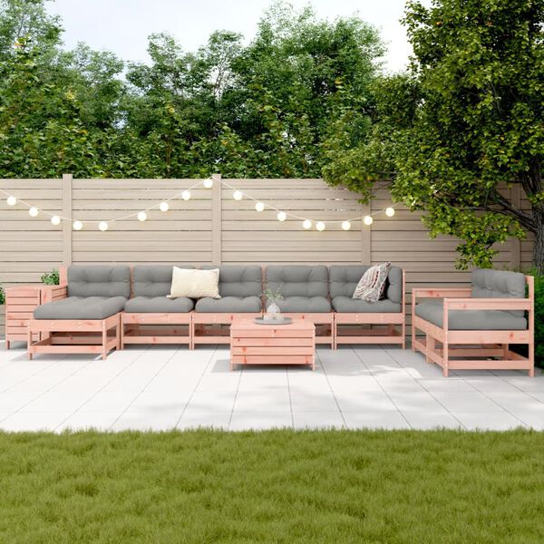 vidaXL Salon de jardin 10 pcs bois massif sapin de douglas