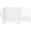 vidaXL Meubles TV 4 pcs Blanc brillant 60x30x30 cm Bois d'ing&eacute;nierie