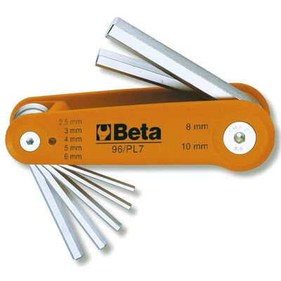Beta Tools Ensemble de clés hexagonales coudées 96/BG7 Chrome