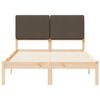 vidaXL Cadre de lit avec tête de lit rembourrée Taupe 135 x 190 cm