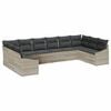 vidaXL Ensemble de canap&eacute; de jardin 10 pc Gris clair polyrotin