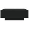 vidaXL Table basse avec lumières LED noir 80x80x31 cm
