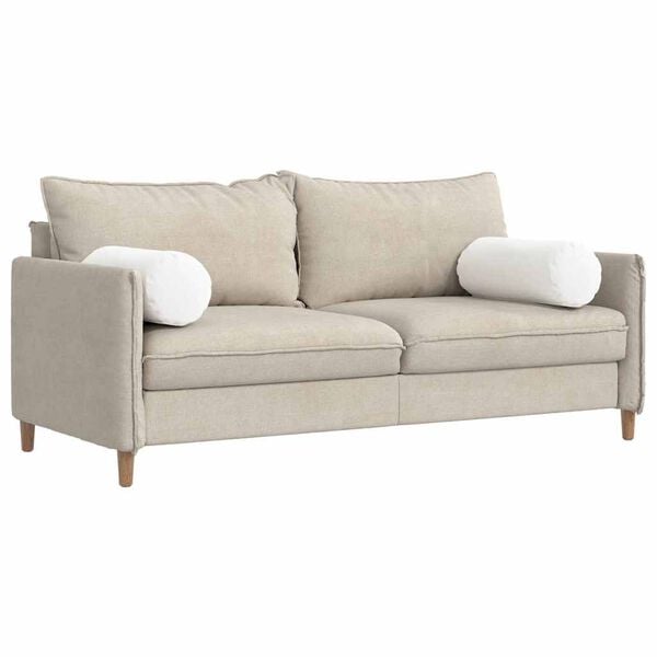 vidaXL Coussins d'accent 2 pcs Blanc Ø 25 x 70 cm tissu