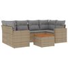 vidaXL Salon de jardin avec coussins 7pcs m&eacute;lange beige r&eacute;sine tress&eacute;e