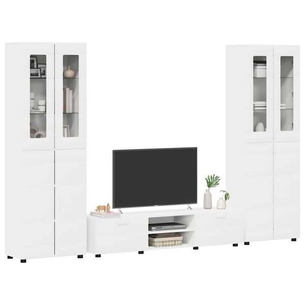 vidaXL Ensemble meuble TV avec tiroir FLORIN Blanc Bois d'ing&eacute;nierie