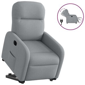 vidaXL Fauteuil inclinable &eacute;lectrique gris clair tissu