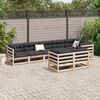 vidaXL Salon de jardin 8 pcs bois de pin massif