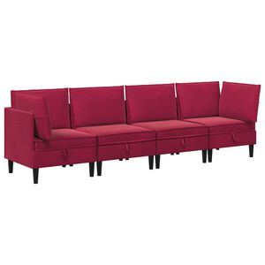 vidaXL Ensemble de meubles pour le salon 4 pc Bordeaux Velours