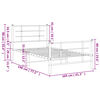 vidaXL Cadre de lit m&eacute;tal sans matelas avec pied de lit noir 100x190cm