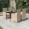 vidaXL Ensemble &agrave; manger de jardin avec coussins 5 pcs Beige