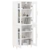 vidaXL Buffet haut Blanc 69,5x34x180 cm Bois d'ing&eacute;nierie