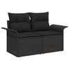 vidaXL Ensemble de canapé de jardin avec coussin 5 pcs Noir Poly rotin