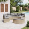 vidaXL Salon de jardin 2 pcs demi-rond beige r&eacute;sine tress&eacute;e
