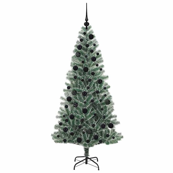 vidaXL Arbre de No&euml;l artificiel floconn&eacute; de neige avec lumi&egrave;re LED