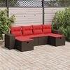 vidaXL Salon de jardin avec coussins 6 pcs marron résine tressée