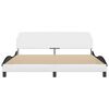 vidaXL Cadre de lit Dover blanc et noir 180x200 cm similicuir