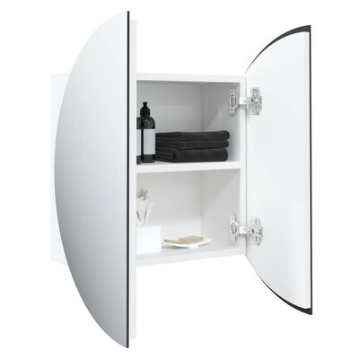 vidaXL Armoire de salle de bain miroir rond et LED Blanc 40x40x17,5 cm