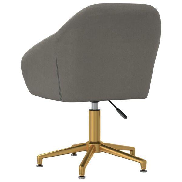 vidaXL Chaise pivotante de bureau Gris fonc&eacute; Velours