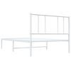 vidaXL Cadre de lit métal sans matelas avec tête de lit blanc 75x190cm