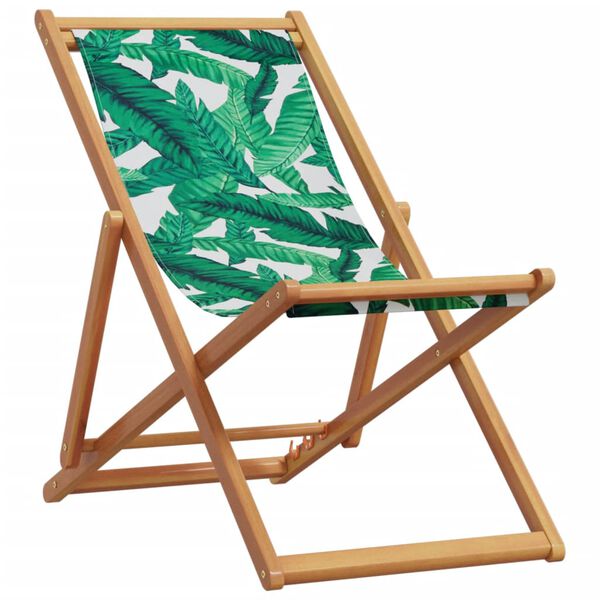 vidaXL Chaises de plage pliantes lot de 2 tissu et bois massif