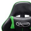 vidaXL Chaise de jeu Noir et vert Cuir artificiel