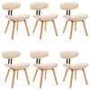 vidaXL Chaises &agrave; manger lot de 6 cr&egrave;me bois courb&eacute; et similicuir