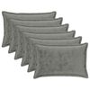 vidaXL Housse de coussin 6 pcs HOUTEN Gris fonc&eacute; 50 x 80 cm Flanelle
