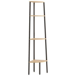 vidaXL &Eacute;tag&egrave;re d'angle &agrave; 4 niveaux Marron clair et noir 45,5 x 31,5 x 150 cm