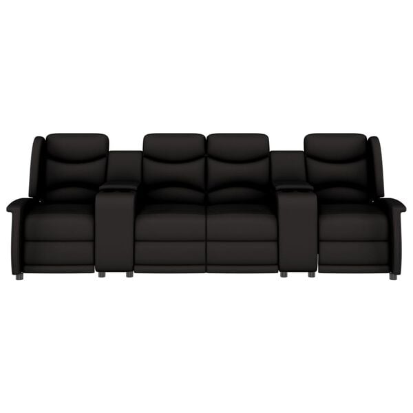 vidaXL Fauteuil de massage inclinable et porte-gobelets 4 places noir