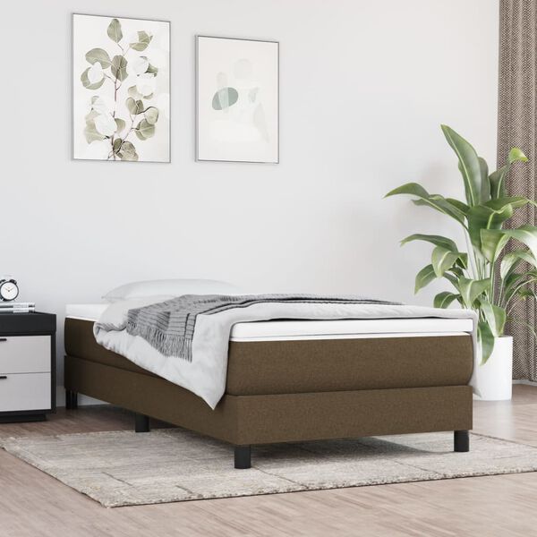vidaXL Sommier &agrave; lattes de lit avec matelas Marron fonc&eacute; 100x200 cm