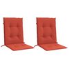 vidaXL Coussins de chaise à dossier bas lot de 2 rouge mélangé tissu